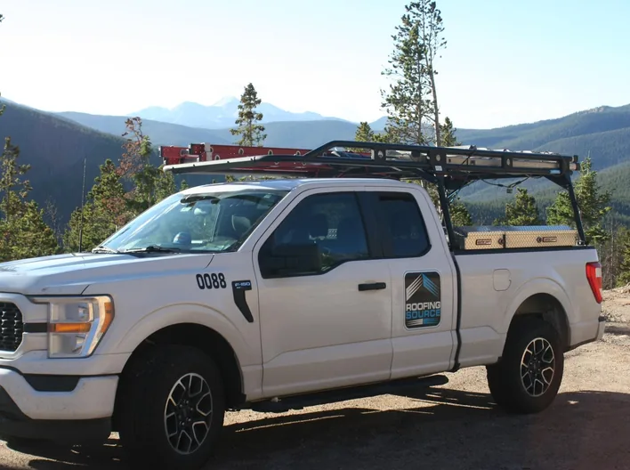 A RoofingSource service truck at Monarch Pass, Colorado